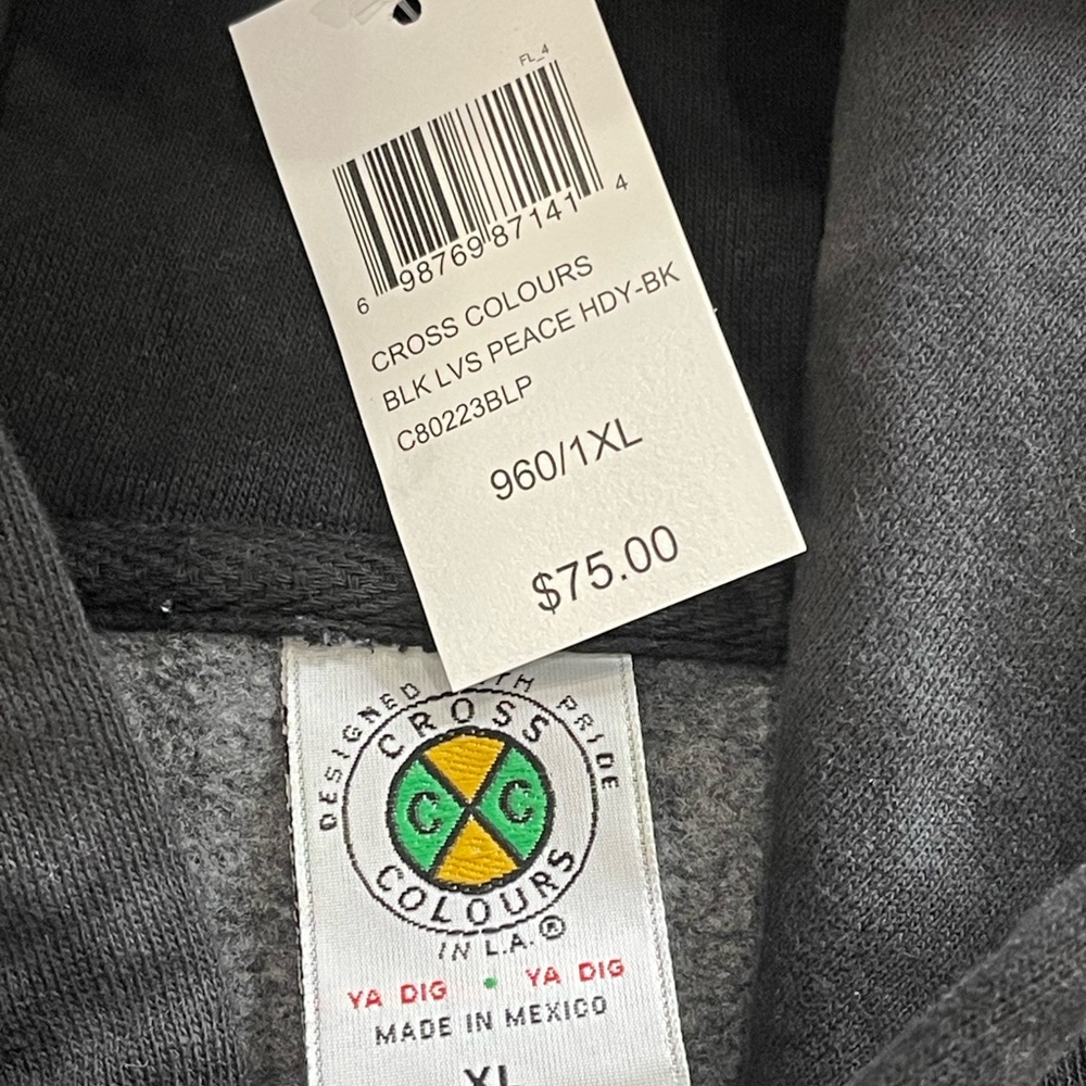 Cross Colours Black Hoodie with Multicolor Print - Picture 8 of 11